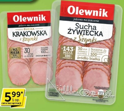 Szynka żywiecka Sucha z szynki Olewnik promocja w Euro Sklep