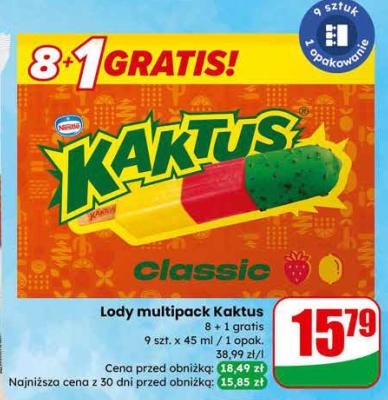Lody multipack Kaktus classic promocja w Dino