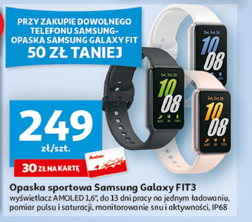 Opaska fit3 Samsung galaxy promocja w Auchan
