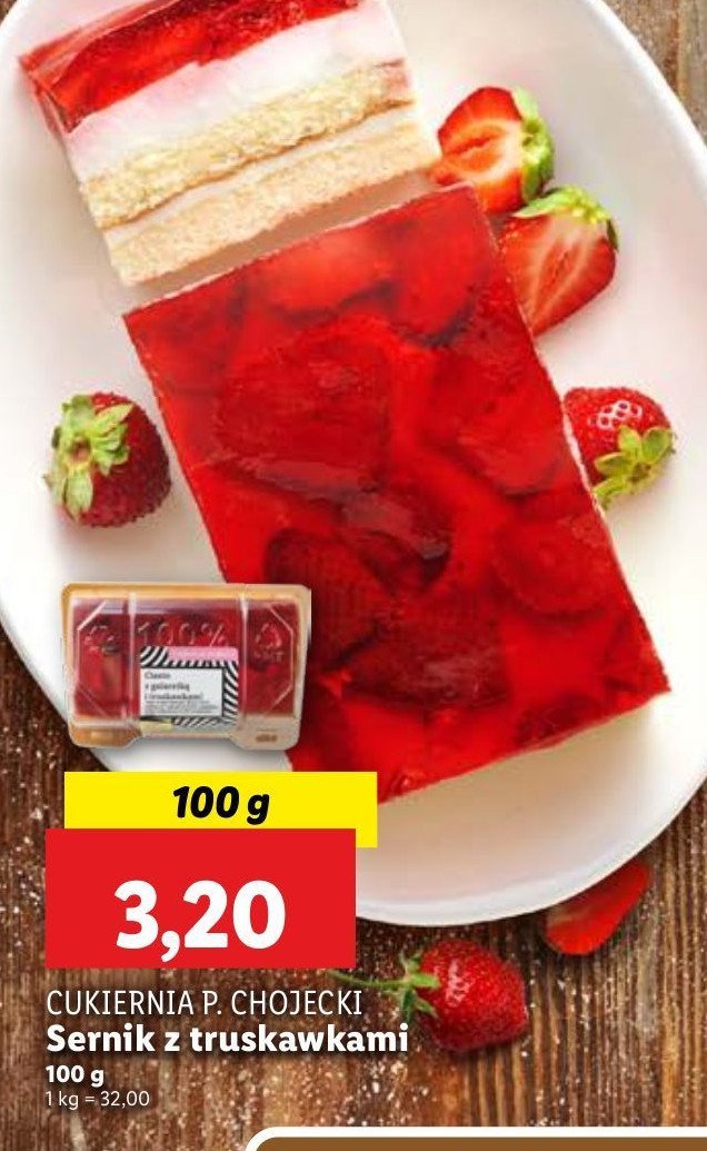 Sernik z truskawkami Chojecki promocja w Lidl