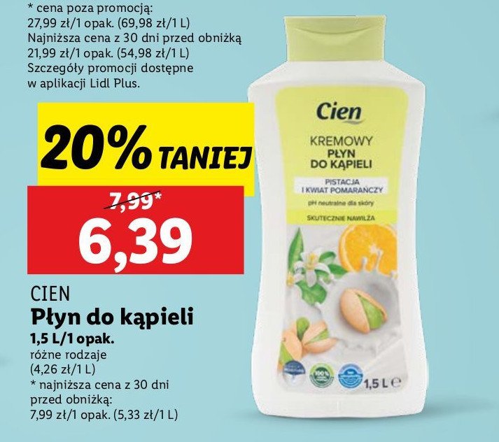 Płyn do kąpieli pistacja i kwiat pomarańczy Cien promocja