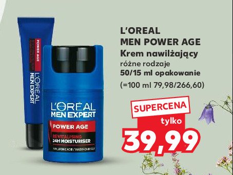 Krem do twarzy nawilżający 24h L'oreal men expert power age promocja
