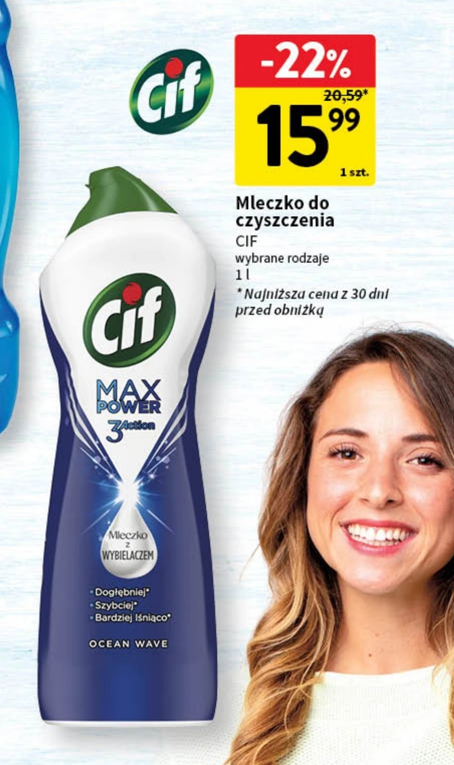 Mleczko do czyszczenia ocean wave Cif promocja w Intermarche