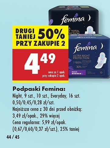 Podpaski everyday Femina ultra promocja w Biedronka