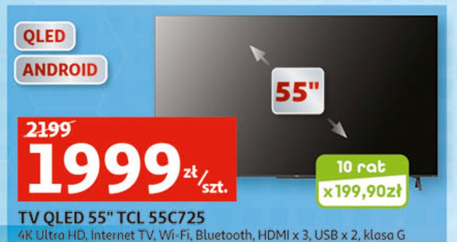 Telewizor 55" 55c725 Tcl promocja