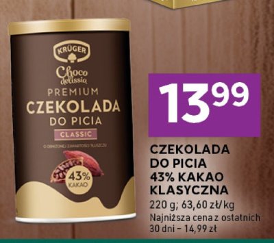 Czekolada do picia Krüger Classic promocja w Stokrotka
