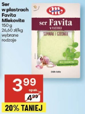 Ser w plastrach Favita Mlekovita wybrane rodzaje promocja w Delikatesy Centrum