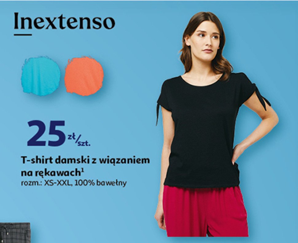 T-shirt damski gładki xs-xxl Auchan inextenso promocja