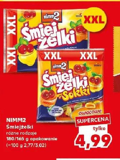 Żelki owocowe Nimm2 śmiejżelki sokki kwaśne promocja