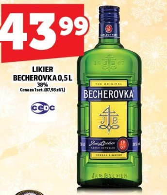 Likier Becherovka 0,5L promocja w TOPAZ