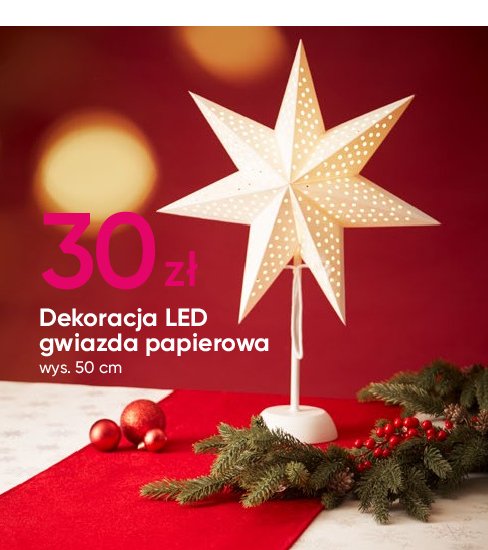 Gwiazda papierowa led średnica 50 cm promocja w Pepco