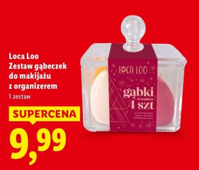 Loca Loo Zestaw gąbeczek do makijażu z organizerem promocja w Lidl