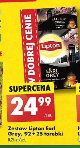 Zestaw herbat earl grey 92 szt + earl grey 25 szt Lipton special collection promocja