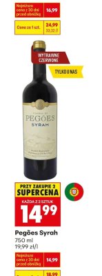 Wino czerwone Pegões Syrah promocja w Biedronka