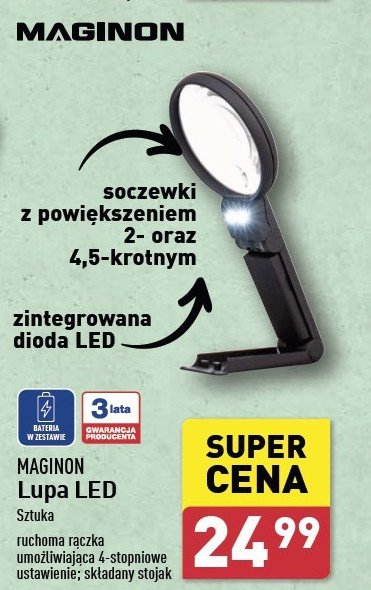 Lupa z podświetleniem led Maginon promocja