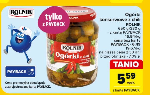 Ogórki z chili Rolnik promocja w Carrefour