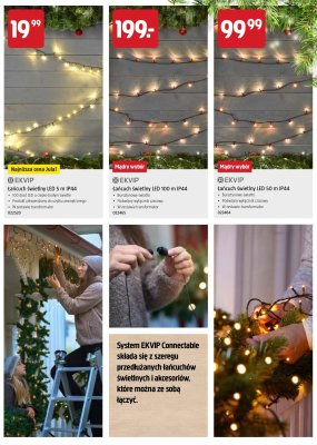 Łańcuch świetlny LED 50 m IP44 promocja w Jula