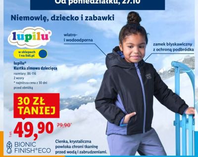 Kurtka zimowa dziecięca lupilu promocja w Lidl