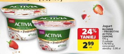 Jogurt Błonnik + Probiotyki Activia Danone różne rodzaje promocja w Carrefour