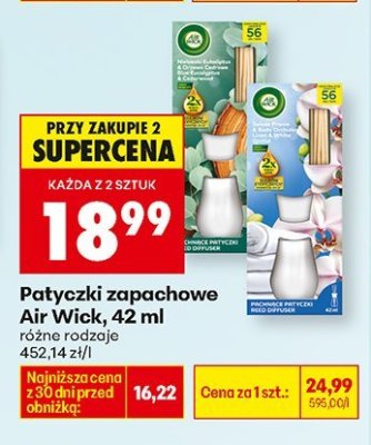 Patyczki zapachowe Air Wiek, 42 ml, różne rodzaje promocja w Biedronka