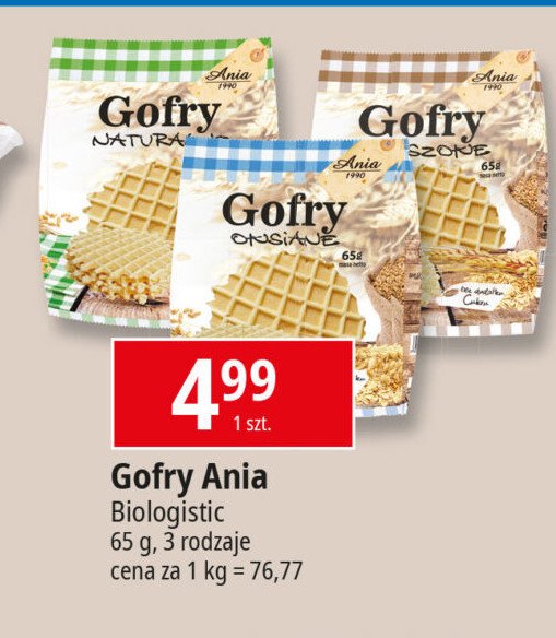 Gofry naturalne bez cukru Ania bio promocja