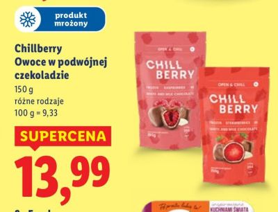 Owoce w podwójnej czekoladzie Chillberry, różne rodzaje promocja w Lidl