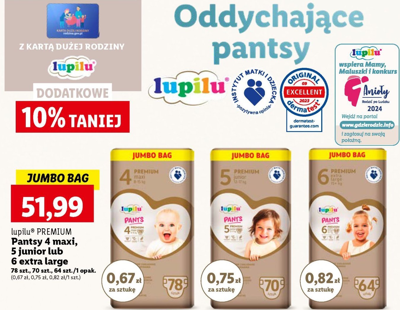 Pieluchomajtki 5 junior LUPILU PANTS PREMIUM promocja