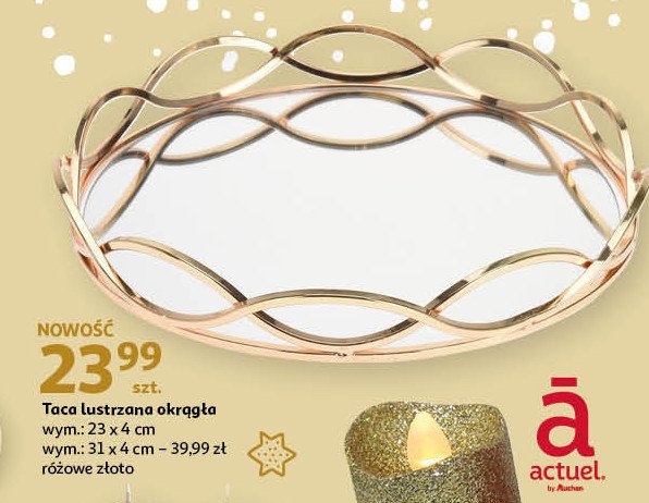 Taca lustrzana okr膮g艂a 23 x 4 cm Actuel promocja