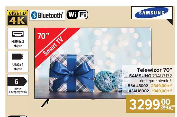 Telewizor 55" 55au8002kxxh Samsung promocja w Carrefour