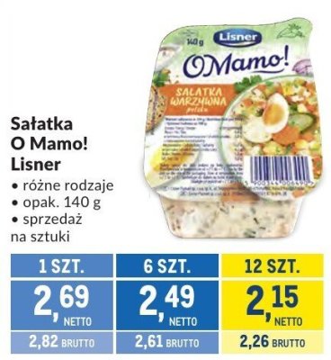 Sałatka O Mamo! Lisner różne rodzaje promocja w Makro