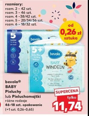 Pieluchy dla dzieci junior Bevola baby promocja w Kaufland