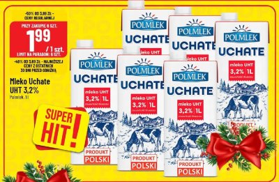 Mleko Mleko Uchate UHT 3,2% Polmlek promocja w POLOmarket