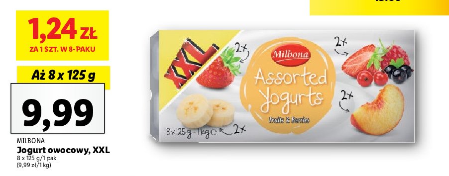 Jogurt wieloowocowy Milbona promocja