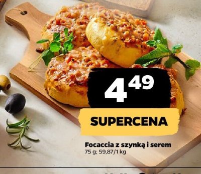 Focaccia z szynką i serem promocja w Netto