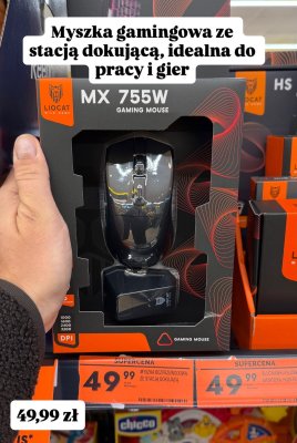 Myszka gamingowa LIOCAT MX 755W ze stacją dokującą promocja w Biedronka