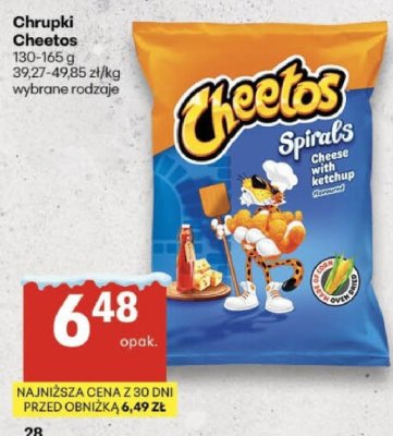 Chrupki Cheetos wybrane rodzaje promocja w Delikatesy Centrum