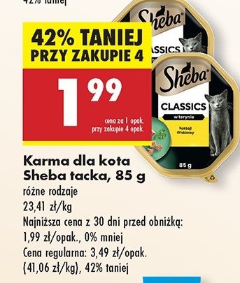 Karma dla kota pate z koktajlem drobiowym Sheba classics promocja w Biedronka