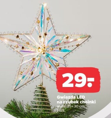 Gwiazda LED na czubek choinki promocja w Netto