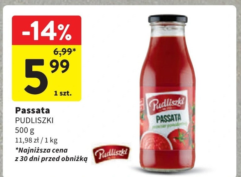 Passata Pudliszki promocja w Intermarche