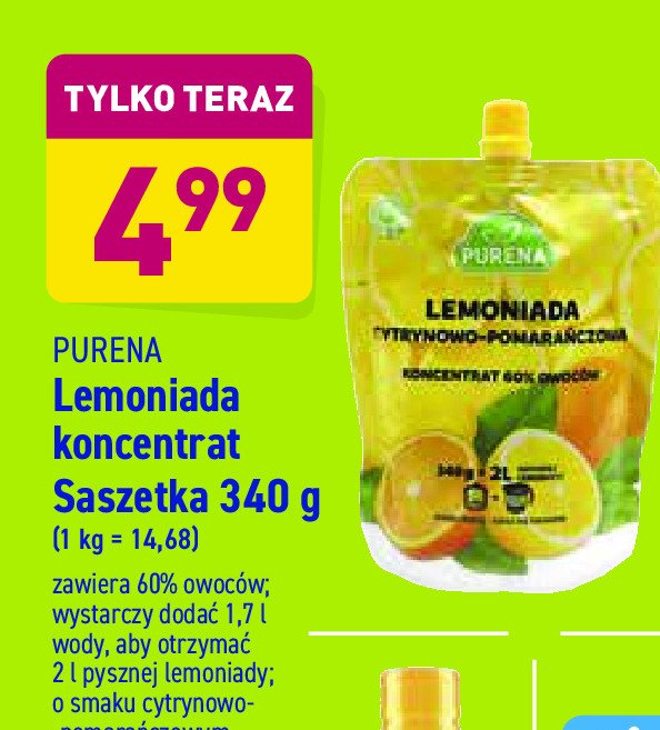 Koncentrat lemoniady cytrynowo-pomara艅czowy Purena promocja