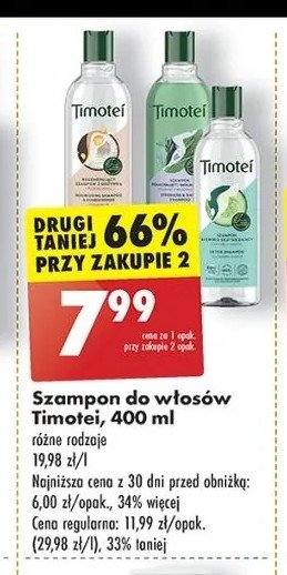 Szampon wzmacniający i nadający połysk Timotei promocja