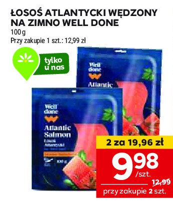 Łosoś atlantycki wędzony na zimno Well done promocja