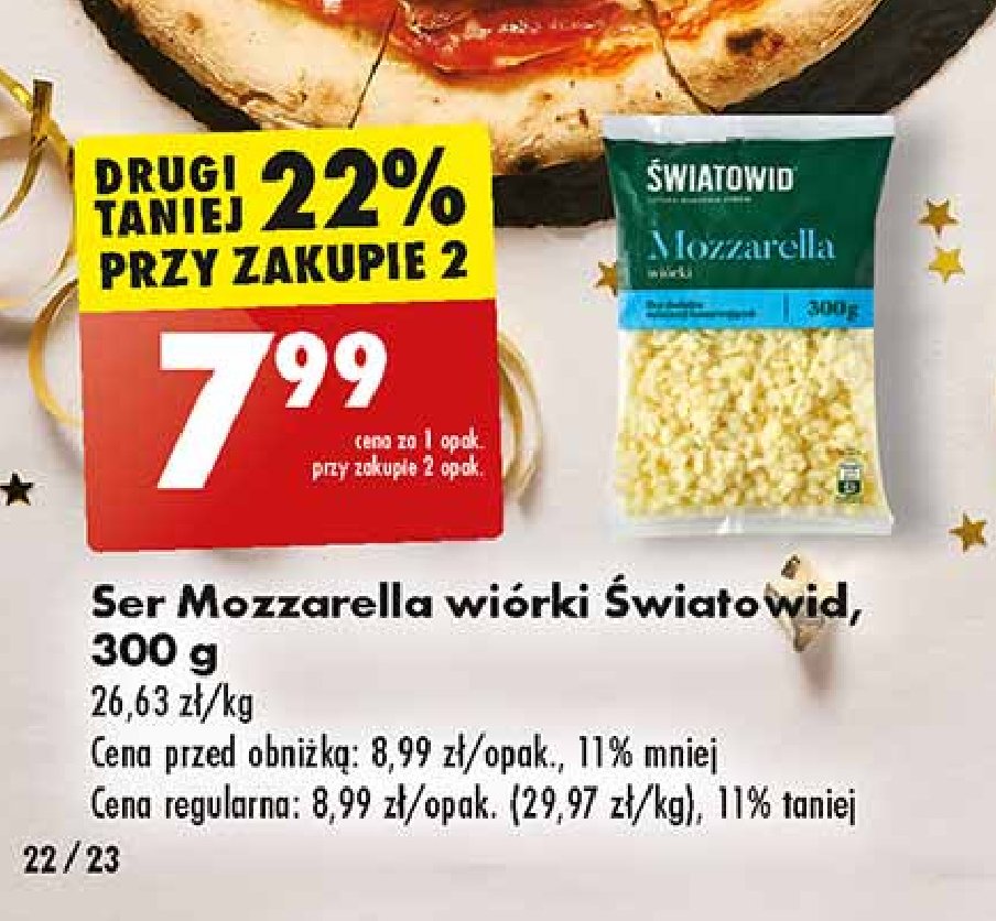 Ser mozzarella wiórki Światowid promocja