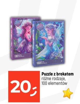 Puzzle z brokatem różne rodzaje, 100 elementów promocja w Dealz