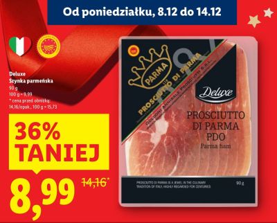 Szynka parmeńska Deluxe promocja w Lidl