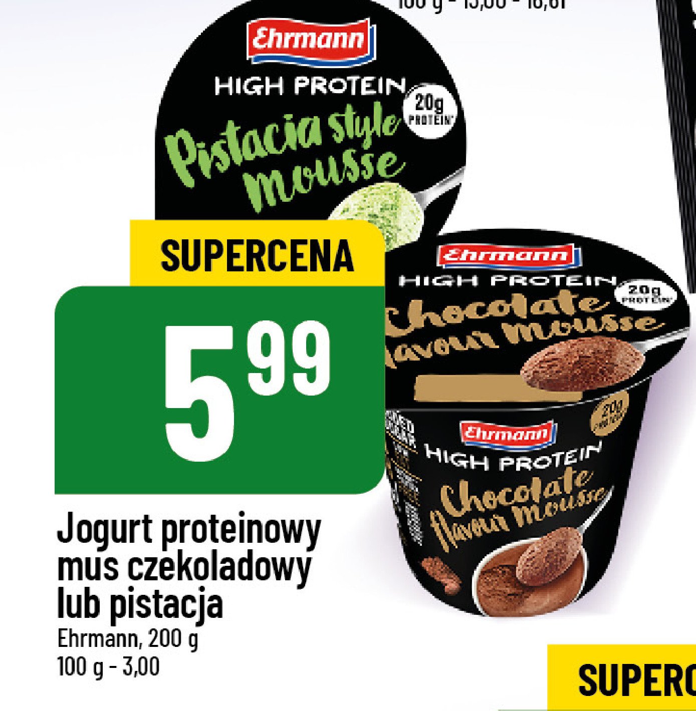 Mus pistacjowy Ehrmann high protein promocja