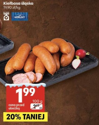 Kiełbasa śląska Morliny promocja w Delikatesy Centrum
