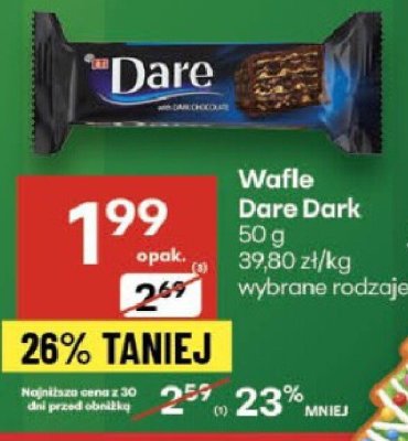 Wafle Dare Dark promocja w Delikatesy Centrum