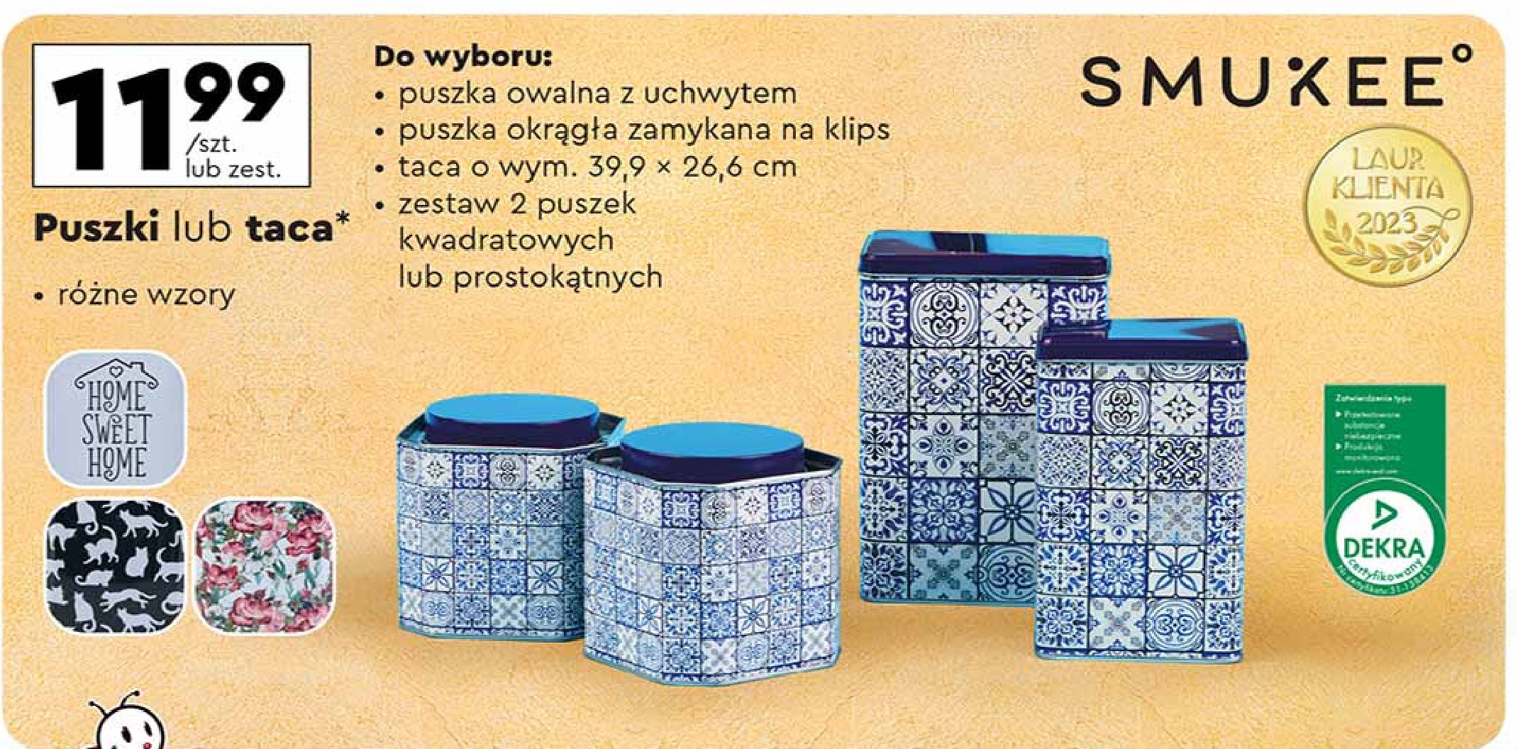 Puszka kwadratowa Smukee kitchen promocja w Biedronka