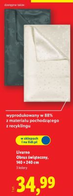 Obrus świąteczny Livarno, 140 × 240 cm promocja w Lidl